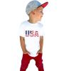 Boys Girls Short Sleeve T Shirt Kids Summer American Flag Tops Independence Day Patriotic Tee Shirts Blouse(White,3-4 Years) view 1