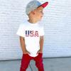 Boys Girls Short Sleeve T Shirt Kids Summer American Flag Tops Independence Day Patriotic Tee Shirts Blouse(White,3-4 Years) view 2