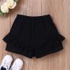 Digood Toddler Girls Boys Casual Shorts Kids Soild Fashion Ruffle Beach Short Pants Summer Elastic Waist Shorts(Black,18-24 Months) view 2
