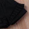 Digood Toddler Girls Boys Casual Shorts Kids Soild Fashion Ruffle Beach Short Pants Summer Elastic Waist Shorts(Black,18-24 Months) view 3