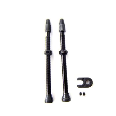 CATAZER Bike Tubeless Presta Air Valve Stem Replacement Kit with Valve Core Remover Tool and Washer 2 Pieces (80mm,Black)