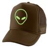 ALLNTRENDS Alien Trucker Hat Embroidered Cool Graphic Adjustable Cap (Brown) view 1