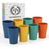 Homienly Stackable Drinking Glasses Set Wheat Straw Shatterproof Cups | Unbreakable Kitchen Cups for Kids & Adults | Reusable, Dishwasher Safe for Party, Outdoor (8 oz, Small) view 1