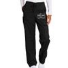 TEEAMORE Custom Emroidered Medical Scrub Cargo Pant Add Your Embroidery Name Text Unisex Adult Scrub Pant Black view 3