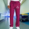 TEEAMORE Custom Emroidered Medical Scrub Cargo Pant Add Your Embroidery Name Text Unisex Adult Scrub Pant Wine view 2