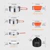 KingCamp Camping Cookware Mess Kit, 25pcs Backpacking Gear Cooking Equipment, Lightweight Pots and Pans with Folding Knife and Fork Set for 3-4 Person view 2