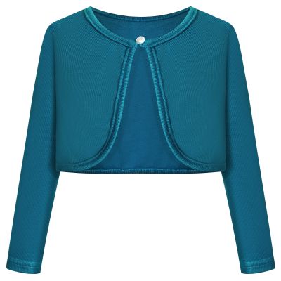 Bonny Billy Girls' Long Sleeve Knit Bolero Cardigans Jacket Cover Up Sweater 3-4 Years Dark Green