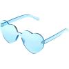 Maxdot Heart Shape Sunglasses Rimless Transparent Heart Glasses Colorful Party Favors (Light Blue) view 1