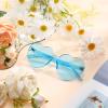 Maxdot Heart Shape Sunglasses Rimless Transparent Heart Glasses Colorful Party Favors (Light Blue) view 3
