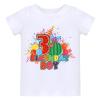 3 Year Old Boy Birthday Gift Toddler Kids 3rd Birthday Shirt+Rainbow Suspenders+Denim Shorts+Birthday Hat 4PCS Outfit Watermelon Party Supplies Summer Clothes Photoshoot Rainbow Melon-3rd 3 Years view 2
