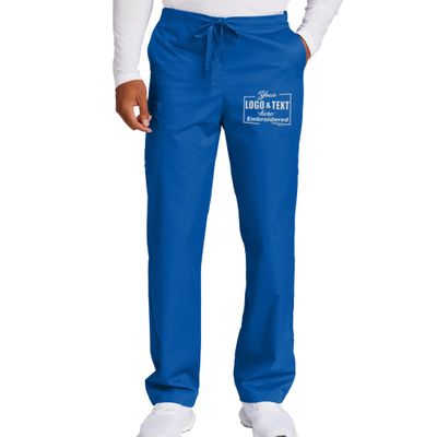 TEEAMORE Custom Emroidered Medical Scrub Cargo Pant Add Your Embroidery Name Text Unisex Adult Scrub Pant Royal
