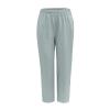 QWENTMTNTY Plus Size Capris Pants for Women Cotton Linen Wide Leg Casual Summer Comfy High Waisted Loose Crop Pants Pockets view 3
