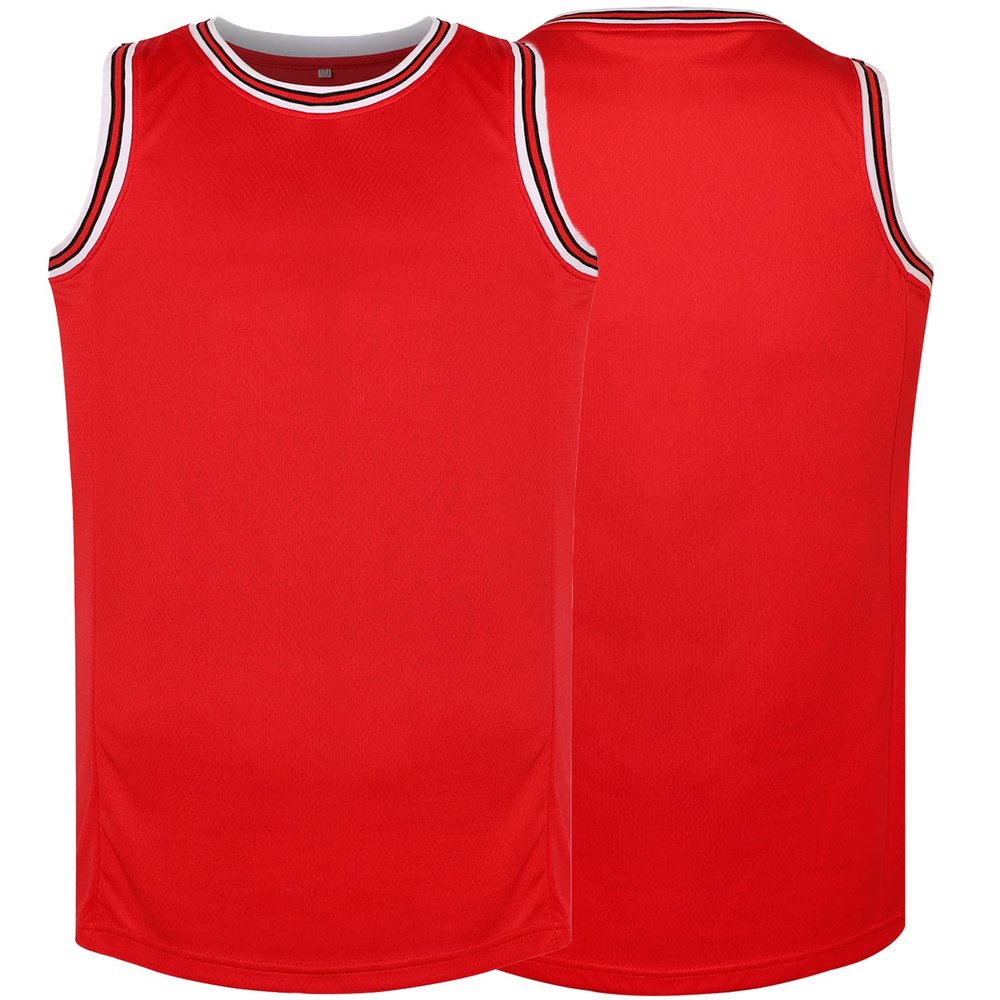Blank Basketball Jersey Reversible Men's Mesh Athletic Sports Shirts Training Practice S-3XL (XX-Large, Red)