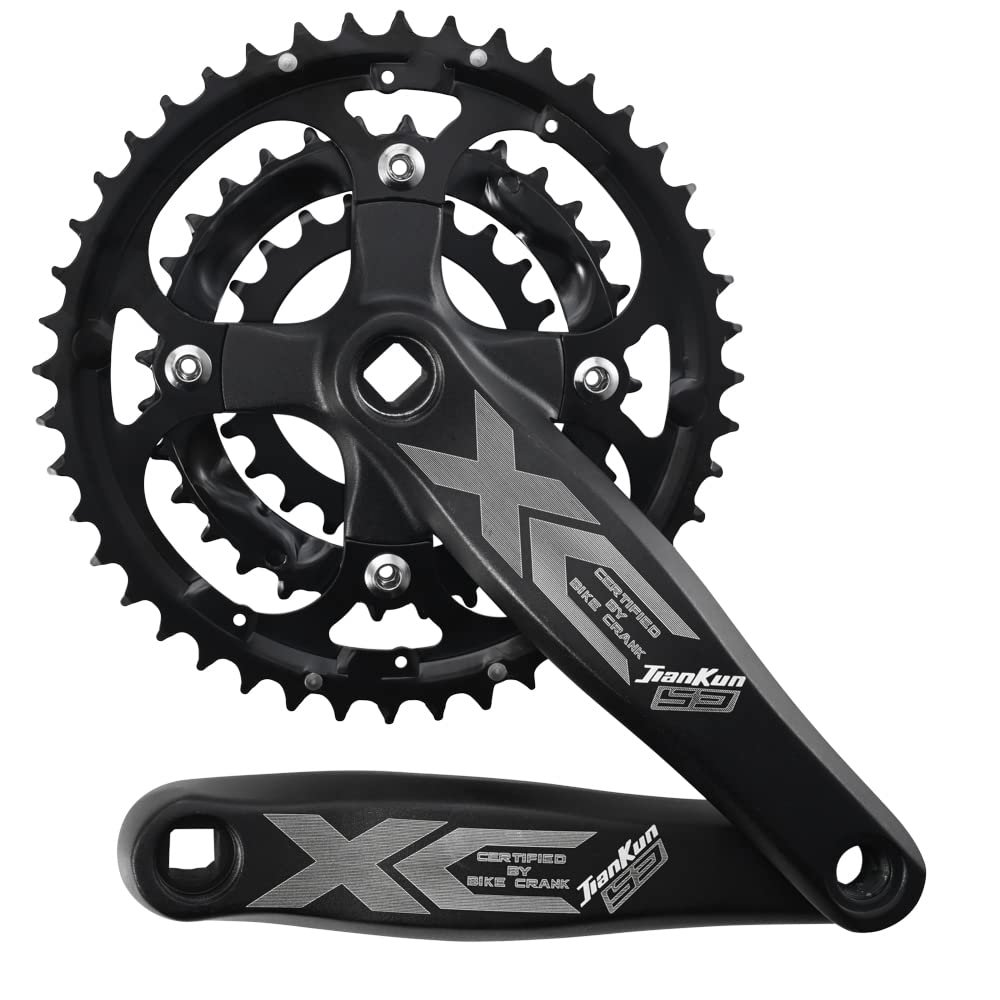 BESNIN Bike Crankset 22/32/44T 9 Speed 104mm BCD for Bicycle Square crankset Black