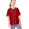 Kids Baseball Jersey Button Boys T-Shirt Trendy Hip Hop Street Black and White Short Sleeve Tshirt (Red, 2T) view 2