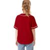 Kids Baseball Jersey Button Boys T-Shirt Trendy Hip Hop Street Black and White Short Sleeve Tshirt (Red, 2T) view 3