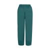 QWENTMTNTY Plus Size Capris Pants for Women Cotton Linen Wide Leg Casual Summer Comfy High Waisted Loose Crop Pants Pockets D-Blue view 4