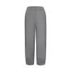 QWENTMTNTY Plus Size Capris Pants for Women Cotton Linen Wide Leg Casual Summer Comfy High Waisted Loose Crop Pants Pockets view 3