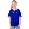 Icibgds Kids Baseball Jersey Button Boys T-Shirt Trendy Hip Hop Street Black and White Short Sleeve Tshirt (Blue, 4T) view 1
