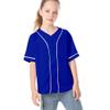 Icibgds Kids Baseball Jersey Button Boys T-Shirt Trendy Hip Hop Street Black and White Short Sleeve Tshirt (Blue, 4T) view 2