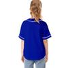 Icibgds Kids Baseball Jersey Button Boys T-Shirt Trendy Hip Hop Street Black and White Short Sleeve Tshirt (Blue, 4T) view 3