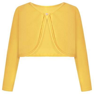 Bonny Billy Girls' Long Sleeve Knit Bolero Cardigans Jacket Cover Up Sweater 3-4 Years Yellow
