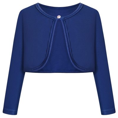 Bonny Billy Girls' Long Sleeve Knit Bolero Cardigans Jacket Cover Up Sweater 4-5 Years Blue