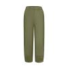 QWENTMTNTY Plus Size Capris Pants for Women Cotton Linen Wide Leg Casual Summer Comfy High Waisted Loose Crop Pants Pockets view 3