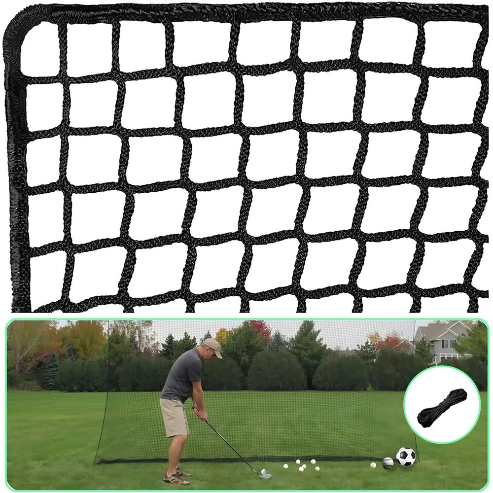 IUZEAI 10x15ft High Impact Golf Practice Net (NET ONLY) - Heavy Duty Nylon Sports Barrier With Installation Rope