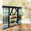 Gacco Billiards Wall Mount Pool Cue Stick Holder, Black Solid Wood Rack for 8 Cues view 2