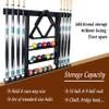 Gacco Billiards Wall Mount Pool Cue Stick Holder, Black Solid Wood Rack for 8 Cues view 4