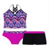 Hansber Kids Girls 3 Piece Tankini Floral Printed Tops with Boyshorts Bottoms Swimsuit Bathing Suit Fuscia 12 view 1