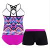 Hansber Kids Girls 3 Piece Tankini Floral Printed Tops with Boyshorts Bottoms Swimsuit Bathing Suit Fuscia 12 view 4