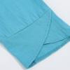 QWENTMTNTY Plus Size Capris Pants for Women Cotton Linen Wide Leg Casual Summer Comfy High Waisted Loose Crop Pants Pockets A-Blue view 3