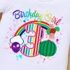 3rd Birthday Outfit Girl Toddler Short Sleeve Shirt Big Sister Little Brother Matching Summer Clothes Melon Watermelon Party Supplies Third Year Old Gifts Cake Smash Photoshoot Rainbow Girl 3nd 3T view 3