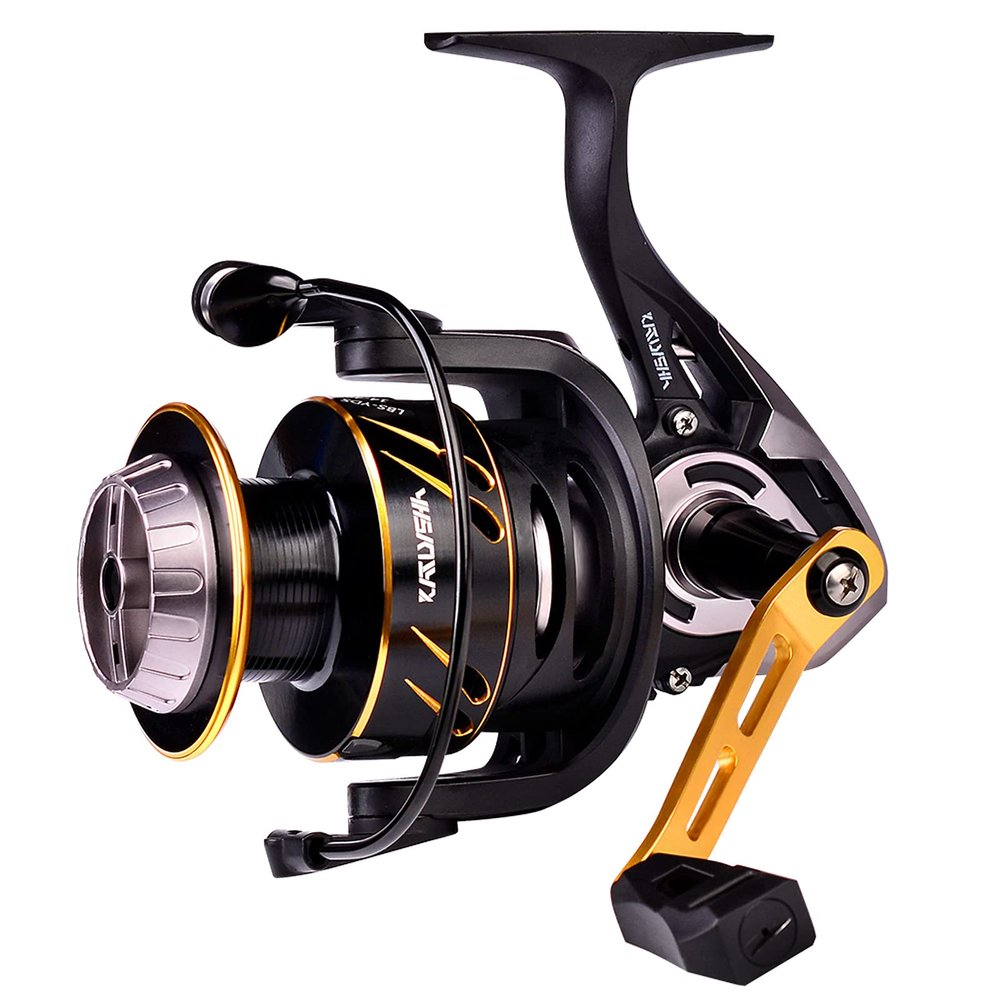 KATUYSHA Spinning Fishing Reels - Fishing Reel Carbon Fiber Drag Aluminum Spool Saltwater Carp Fishing Spinning Reel - Black 5000