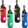 Chivao 4 Pieces Golf Tee Holder Golf Ball Carry Bag Pouch Ball Holder Keychain Belt Clip Gifts Accessories(Black, Red, Blue, Green,Simple) view 1