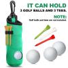 Chivao 4 Pieces Golf Tee Holder Golf Ball Carry Bag Pouch Ball Holder Keychain Belt Clip Gifts Accessories(Black, Red, Blue, Green,Simple) view 4