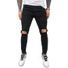 Maiyifu-GJ Mens Ripped Skinny Stretch Jeans Destroyed Tapered Leg Soft Denim Pencil Pants Washed Distressed Jean Trousers (Black,3X-Large) view 1