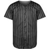 Blank Baseball Button Down Jersey Plain Short Sleeve Hipster Hip Hop T Shirts Jersey (XX-Large, Str-Black) view 2