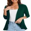 Urban CoCo Women's 3/4 Sleeve Casual Cardigans for Women Trendy Open Front Lightweight Cover Ups (Drak Green, 2XL) view 3