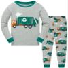 Popshion Little Boys Garbage Truck Pajamas 100% Cotton Long Sleeve Toddler Pjs Toddler Clothes Kids Sleepwear(Gray-6577 10T) view 1