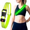 Higo LED Running Belt, USB Rechargeable LED Waist High Visibility Reflective Gear Glowing Safety Light Up Waistband for Running, Cycling, Hiking and Camping (Green) view 1
