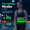 Higo LED Running Belt, USB Rechargeable LED Waist High Visibility Reflective Gear Glowing Safety Light Up Waistband for Running, Cycling, Hiking and Camping (Green) view 2