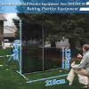 Doubleriver 7x7ft Baseball Softball L Screen for Pitching Practice, Portable Pitcher Safety Screen with Wheels, Steel Frame Protective Guard for Batting Cage Backyard Drills, Coaches, Youth Training view 2