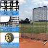 Doubleriver 7x7ft Baseball Softball L Screen for Pitching Practice, Portable Pitcher Safety Screen with Wheels, Steel Frame Protective Guard for Batting Cage Backyard Drills, Coaches, Youth Training view 3