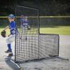 Doubleriver 7x7ft Baseball Softball L Screen for Pitching Practice, Portable Pitcher Safety Screen with Wheels, Steel Frame Protective Guard for Batting Cage Backyard Drills, Coaches, Youth Training view 4