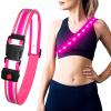 Higo LED Running Belt, USB Rechargeable LED Waistband, Adjustable Glow in The Dark Waist Bands, Reflective Running Gear Light Up Waist Belt for Running, Cycling, Hiking, Camping (Pink) view 1