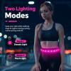 Higo LED Running Belt, USB Rechargeable LED Waistband, Adjustable Glow in The Dark Waist Bands, Reflective Running Gear Light Up Waist Belt for Running, Cycling, Hiking, Camping (Pink) view 2