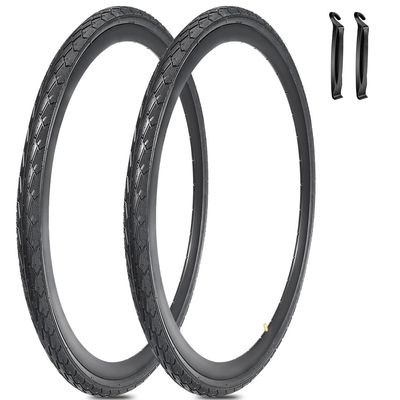 2 Pack 700x35C Bike Tire 700C Foldable Bicycle Replacement Tires Tire Levers for Road Bicycle